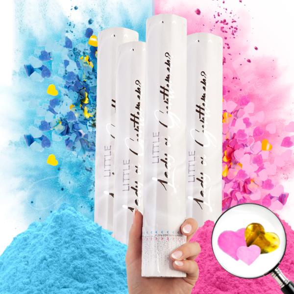 60cm Gender Reveal Confetti Cannon Popper Smoke Powder Confetti Sticks for Party Supplies