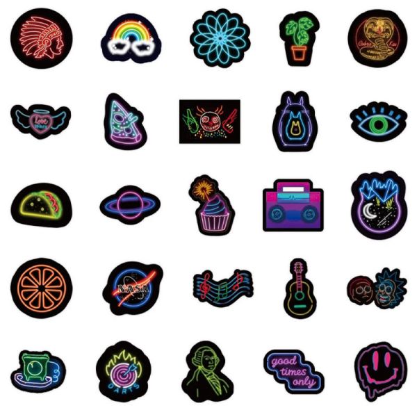 Personalized Neon PVC Kiss Cut Stickers Decals For Home Luggage