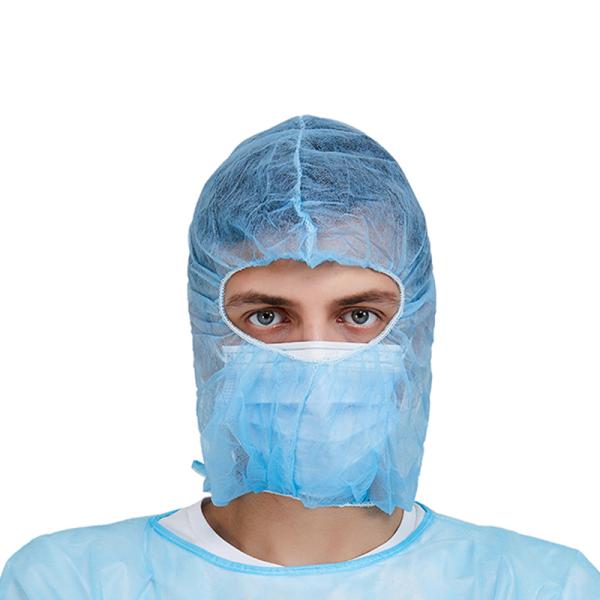 High Quality Disposable PP Astronaut Caps Non woven Hairnet Cap Hood Cover Non-woven Hood Balaclava Face Cover