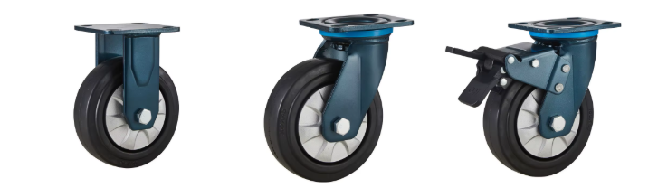 DACROMET coated Heavy-Duty Trolley Caster Wheels 4/5/6/8 Inch – Rubber & Steel Swivel Casters