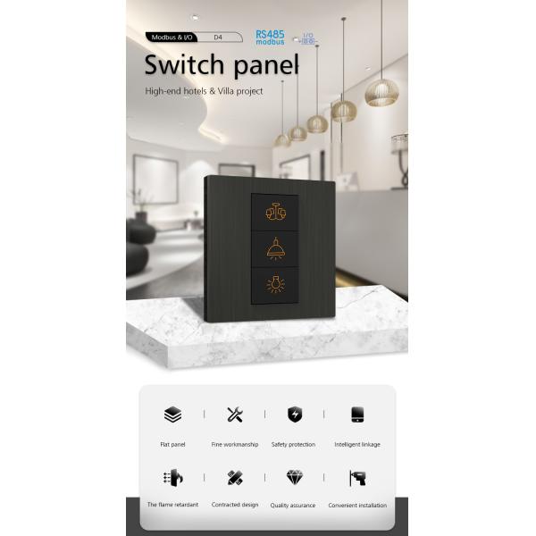 Metal Light Wall Switch Push Button RS485 Vertical Style Multi Color