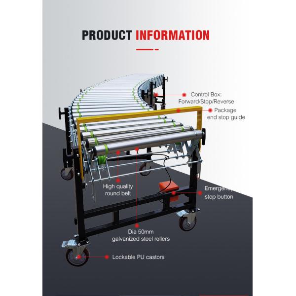 Good price electric power flexible expandable roller conveyor for sale