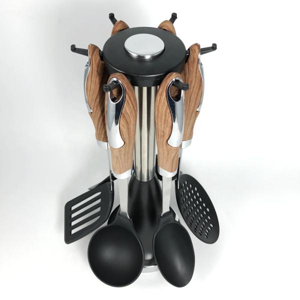 Support Sustainable Kitchen Utensil Set Wooden Handle Cooking Tools and Gadgets 2022