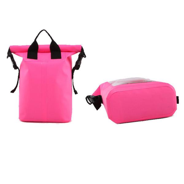 10L Transparent Window Backpack , Roll Top Type Waterproof Backpack For Swimming
