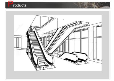 Speed 100 fpm Elevator Escalator With Round Handrail Inlet Cap And Clearly Contrasted Floor Plate