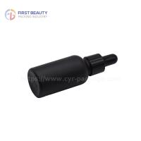 Le compte-gouttes givré noir rond d'huile essentielle met 5ml en bouteille - 100ml