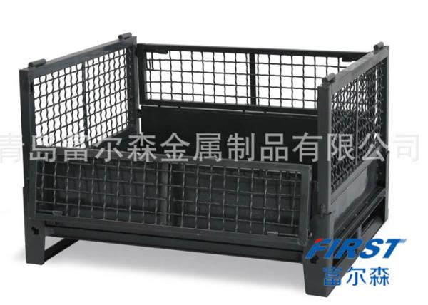Black Lockable Folding 50*100mm 1500KG Collapsible Metal Cage