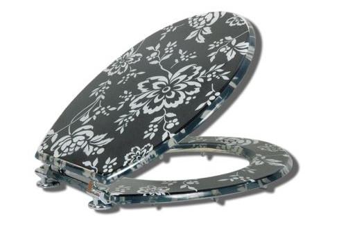 white black flower design polyresin toilet seat,18'european size,1719US STANDARD,ZINC ALLOY HINGE