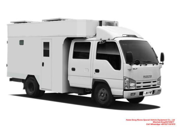 ISUZU Caravan Outdoor Mobile Camping Truck With Living Room for 5-6 men top replacement air fan and  solar panel