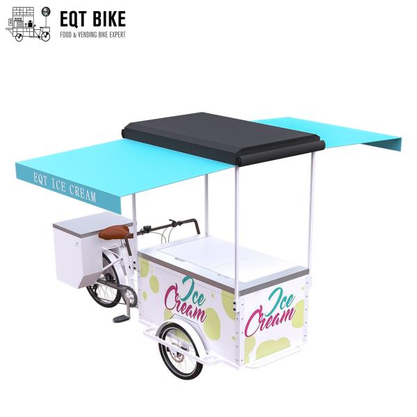 Carga do triciclo da bicicleta do gelado de EQT para a bicicleta elétrica da bicicleta do congelador da venda do negócio da rua para bebidas frias