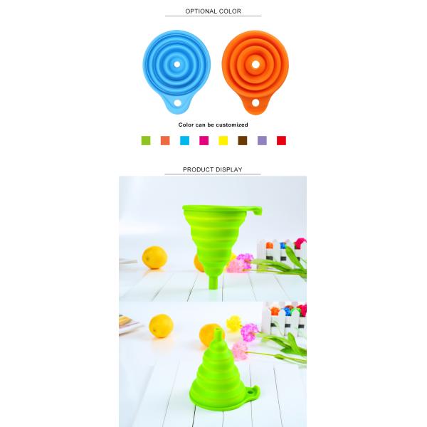 Portable Flexible Silicone Collapsible Kitchen Funnel For Liquid Transfer