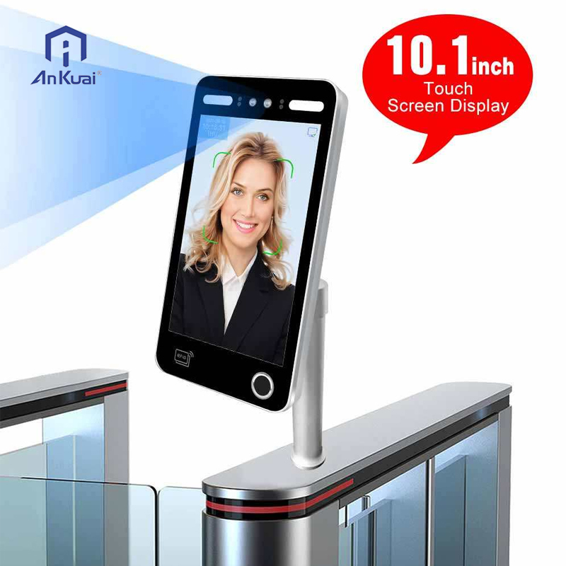 10.1 Inch IPS Screen Biometric Time Attendance Machine Face Recognition Camera IP65 Waterproof Door Lock Access Controlace