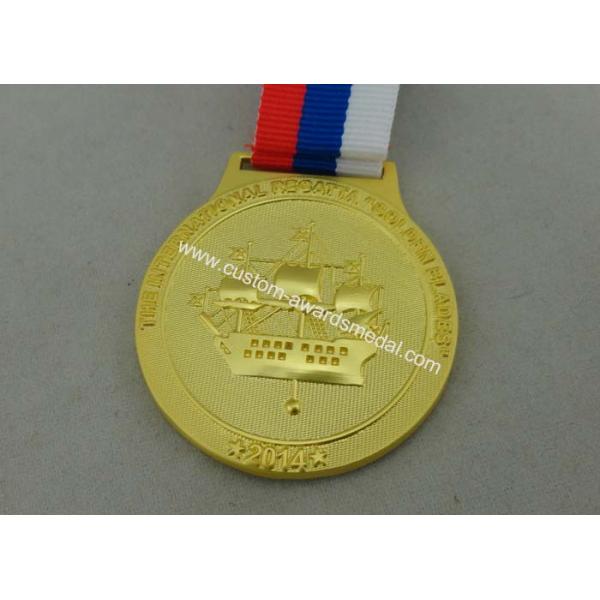 3D Zinc Alloy Material Russia Die Cast Medals Gold Plating 45 mm