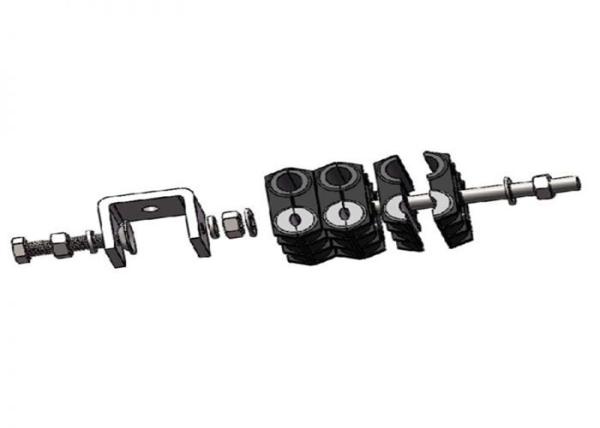 Power Double Holes Telecom Feeder Cable Clamp , Trade Assured Fiber Cable Clamp