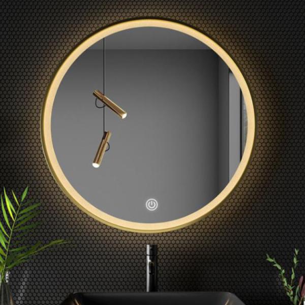 Round Light Up Bathroom Mirror 3000K - 6000K Black Illuminated Bathroom Mirror