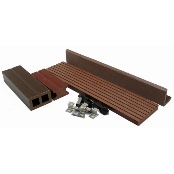 Black Wood Plastic Composite Flooring Board Plastic & Stainless Steel Accessory