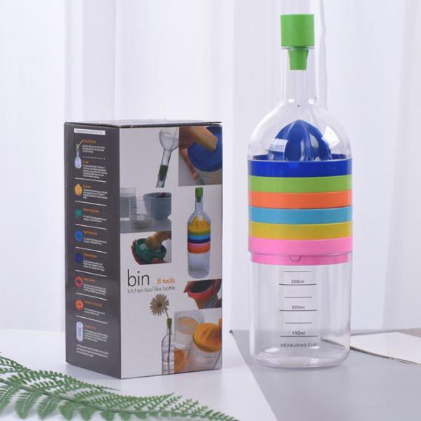 Multifunctional 8 In 1 Kitchen Tool Set Juice Bottle Grater Fruit And Vegetable Cups