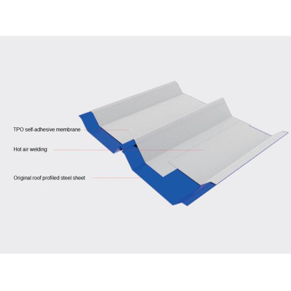 Fully Adhered TPO Waterproof Membrane 1.5mm For Renovation Of Old Steel Roofs