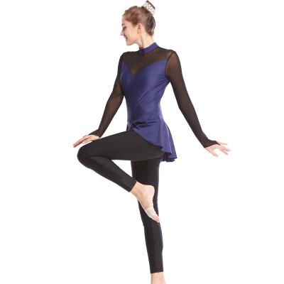 MiDee High Quality Matt Jumpsuit Costume Mock Neck Long Sleeves Performance Wear