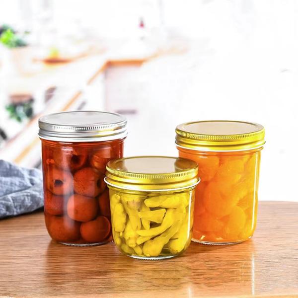 Garrafa de vidro transparente personalizável, garrafa de vidro para molho de carne de caviar, garrafa de vidro com tampa de alumínio, garrafa selada