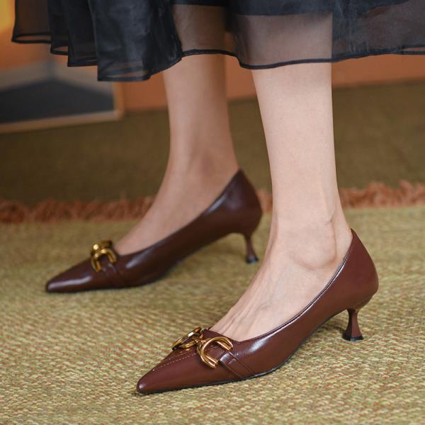 Business Office Ladies Casual Fashion Pointed Toe Non Slip High Heels Shallow Mouth
