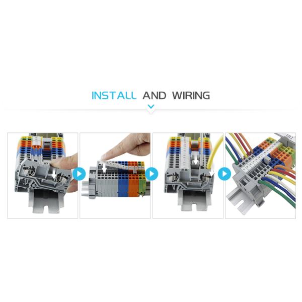 261-361B Strip Spring Clamp Terminal Block Connector Mini Rail With Mounting Carrier