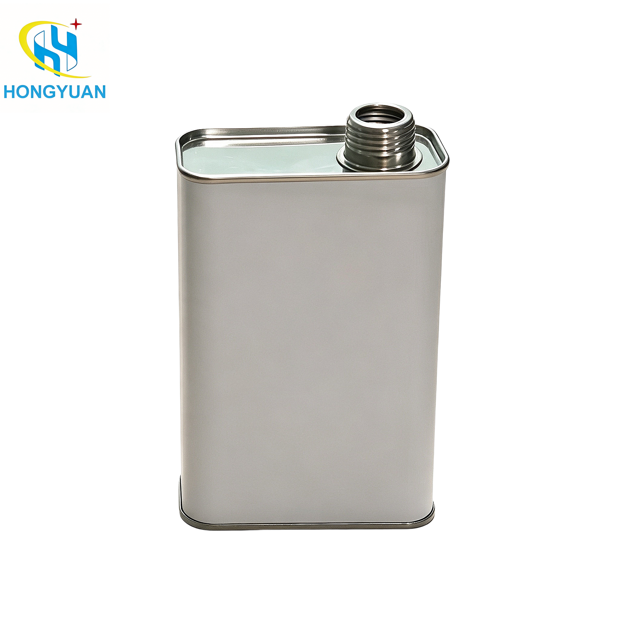 Rectangular Tinplate Can 500ML Screw Neck Metal Container for Chemicals Spirits