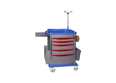 Plastic Medical Trolley With Drawers , 4 Wheels Mobile Hospital Utility Cart