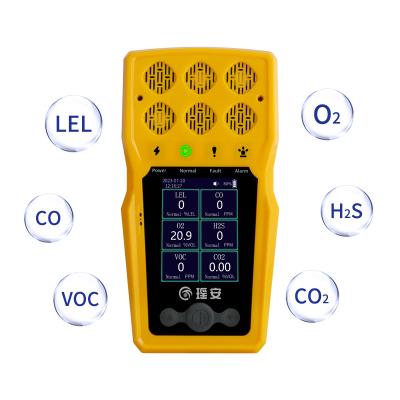 Detector de gás pessoal H2S CO O2 LEL Multi Detector de gás para espaços confinados