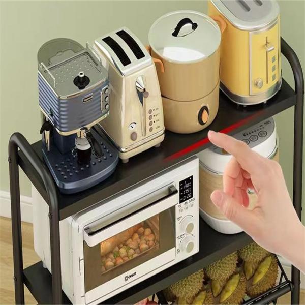 5 Tier Non-folding Rack Kitchen Storage Organizer with Stable Rotating Rolling Design