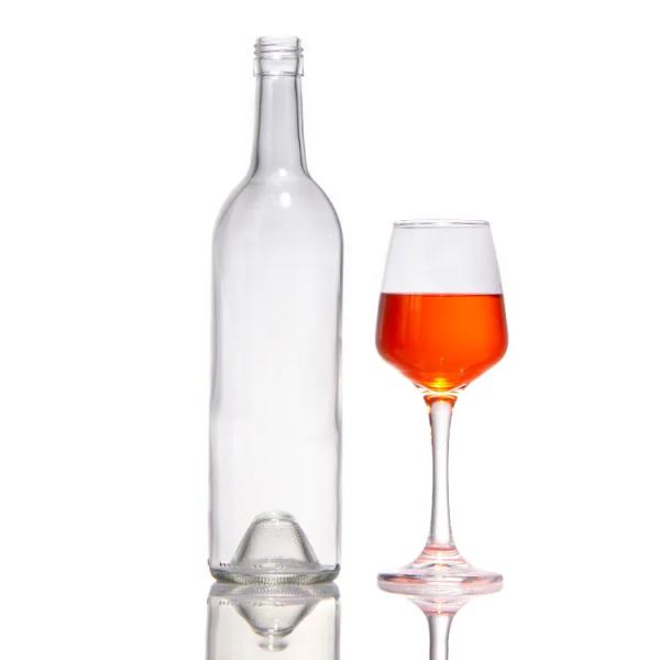500ml Transparent Amber Green Blue Glass Red Wine Bottle With Cork for Cosmetic Packing