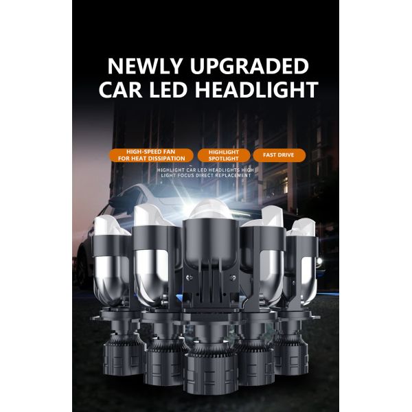 IP67 Waterproof Rating LED Projector Headlight Universal Fit 4500LM Lumen