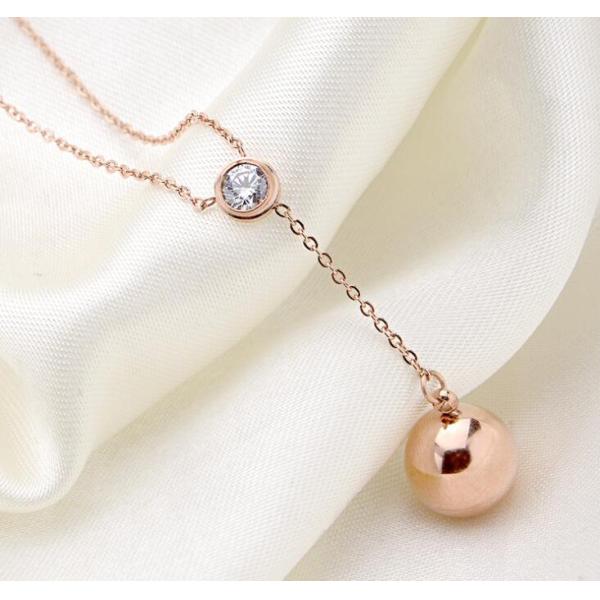Fashion Jewelry Necklace Stainless Steel Rose Gold Diamond Necklace