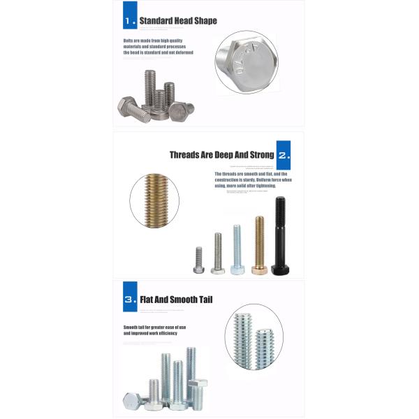 DIN933 DIN931 A2 A4 Stainless Steel 304 Hex Head Bolts Nuts for General Industry