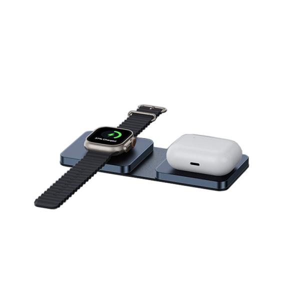 Foldable Wireless Charger With 5W~15W Fast Charging Black/Light Blue/Dark Blue/Red/Green