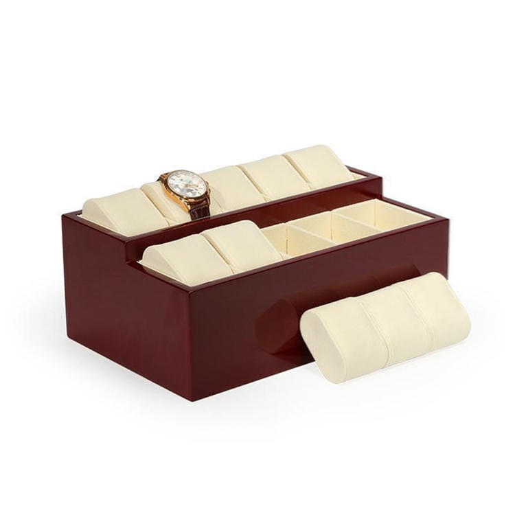 LED Lighting PU Leather Watch Display Tray with Customizable Options for Luxury Watch Showcase