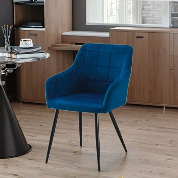 European Modern Accent Dining Chair Ergonomic Soft Cushion Seat High Back Velvet Upholstered Home Home Office Warehouse