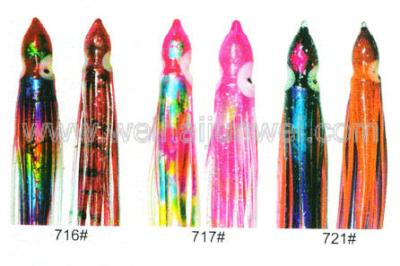 Best sale Soft squid skirt fishing lure color: 664#~797# size:3~15