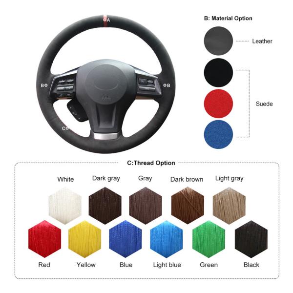 Factory Customized Car Auto Interior Accessories Mobile Suede Steering Wheel Cover for Subaru Forester Legacy Outback XV Impreza