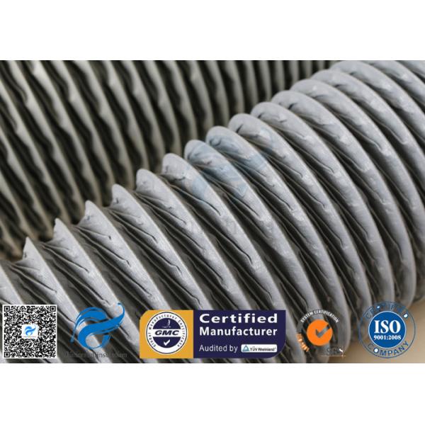 Покрытый ПВК шланг сброса дактировки воздуха вентиляции ткани стеклоткани серый гибкий