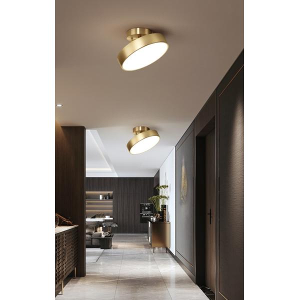JYLIGHTING Copper Nordic Bedroom Ceiling Light Modern Simple Led Porch Corridor Light