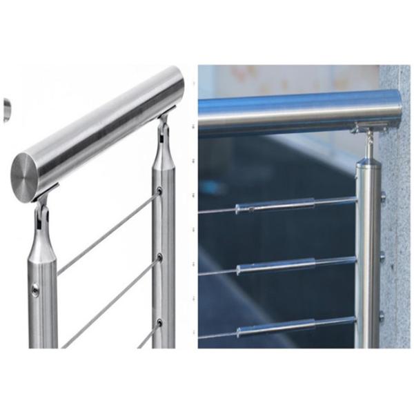 Prefabricated Stainless Steel Railing , Interior Stainless Steel Stair Balustrade