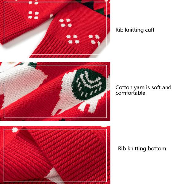 customized 100% cotton cartoon jacquard kids christmas sweater knit jumpers unisex christmas sweaters for kids