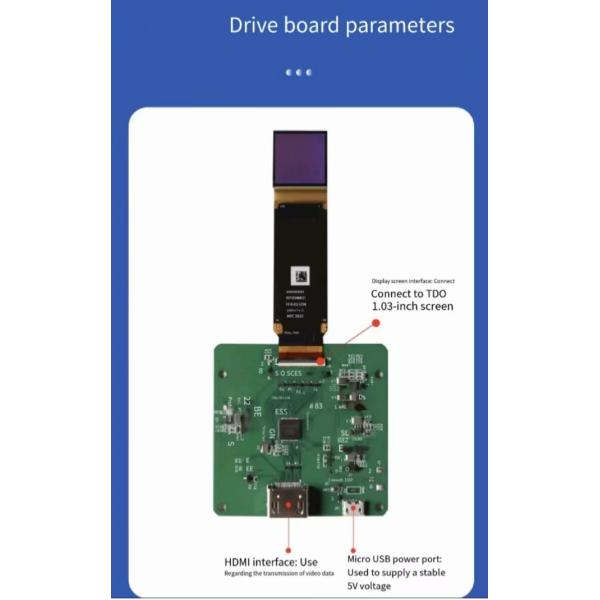 0.62 Inch 4k Micro Oled Display 1728*1368 Industrial Grade Vibration Resistant