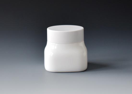 JG-SQ50,50ml square opal white glass cosmetic jars for face cream, lotion, glass primary cosmetic packaging supply