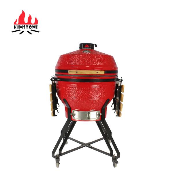 KIMSTONE New Design Deflector 26 Inch Kamado Joetisserie Rotisserie Brown Kamado, Bbq Komodo 26 Inch Kamado Grill