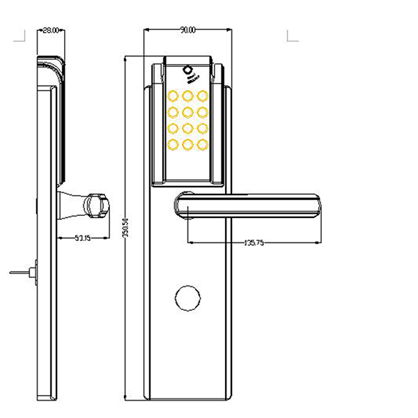 Modern Hotel / House Security Electronic Door Lock Digital Card Password Open