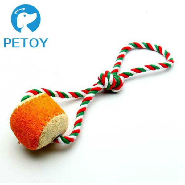 Durable Loofah Squeaky Rope Dog Toys Long Service Life BSCI Approved