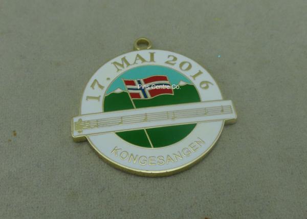 Hard Enamel Zinc Alloy Medal Brass Stamped , Music Awards Medals With Gold Finishing