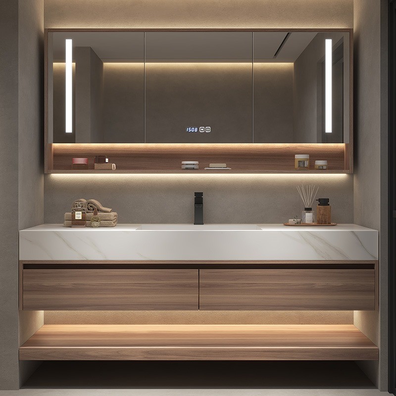 Customized Width High End Professional Waterproof Bathroom Sink Vanity Single Bathroom Floating Vanity